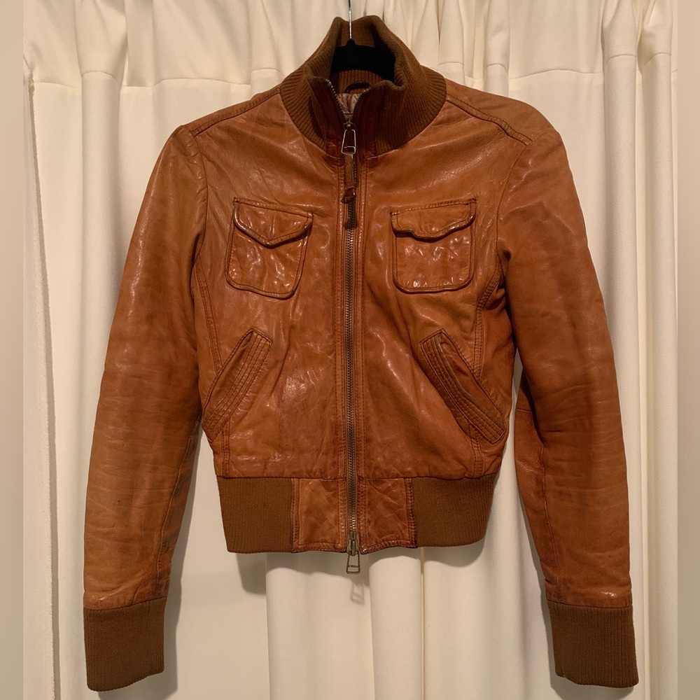 Women’s Miss Top Gun Leather Bomber Jacket, Xs, Butte… Gem